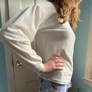 Old Navy ivory velour top.